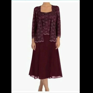 New Chiffon 2-Piece Mother of the Bride Dress with Jacket - Size 22 Plus